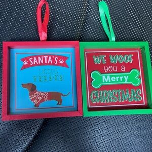 Festive Dog Christmas Ornaments - Red and Green